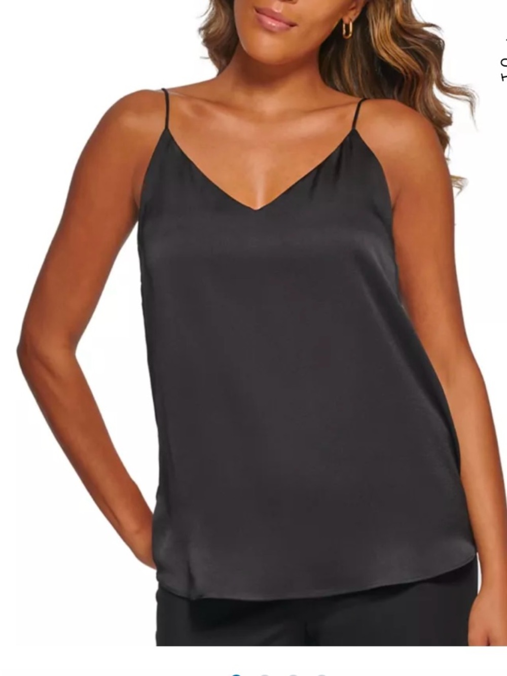 Calvin Klein Satin V-Neck Cami Tank - Black size M